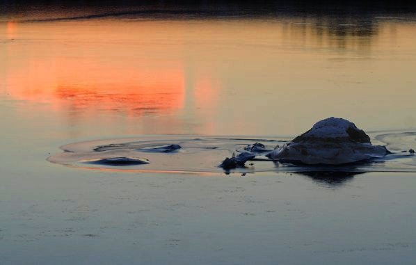 Sunset on Tidal Lagoon Ice