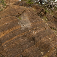 Striped Ultramafic Rock Outcrop