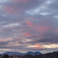 Pink Clouds over Mt. Edgecumbe
