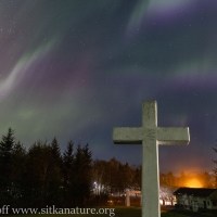 Northern Lights with Cross