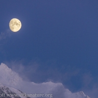 Moon over Snowy Mountains