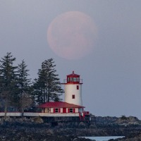 SItka Lighthouse and Moon