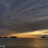 Panorama of Stratus moving over Sitka Sound
