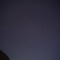 Wide Angle Vertical of Sisters and Night Sky
