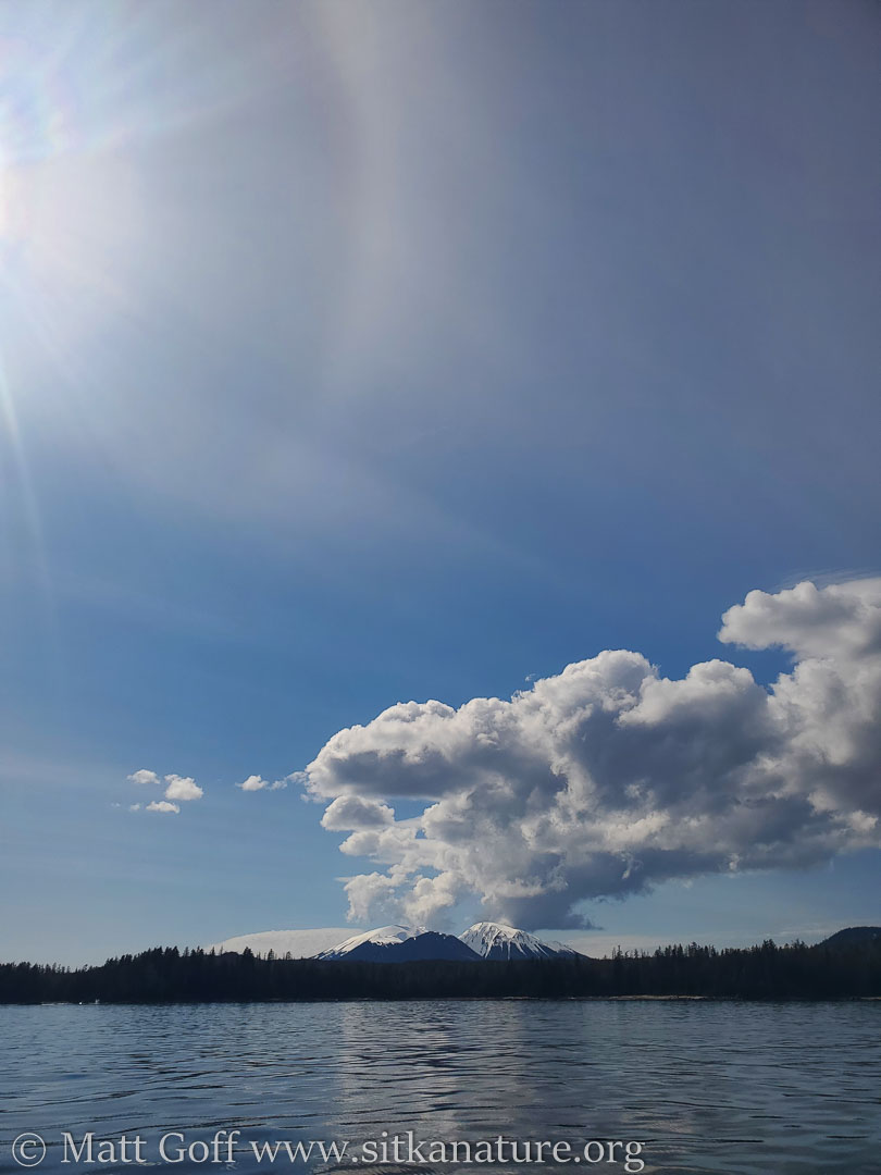 Halo and Clouds over Mt. Edgecumbe